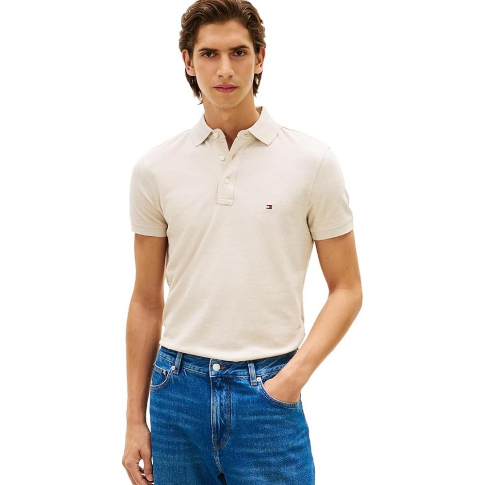 Polo TOMMY HILFIGER Pique Slim Fit Algodon - Beige