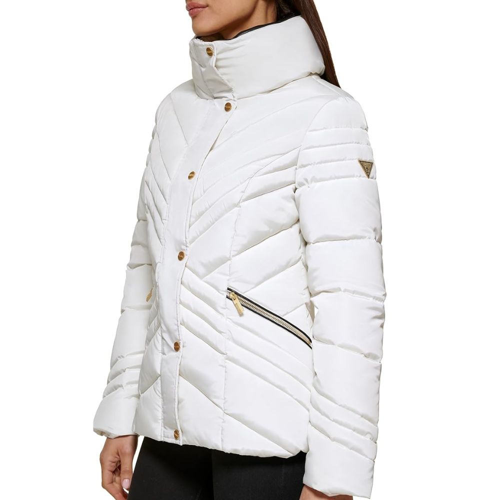 Casaca Guess Puffer Acolchada - Blanca