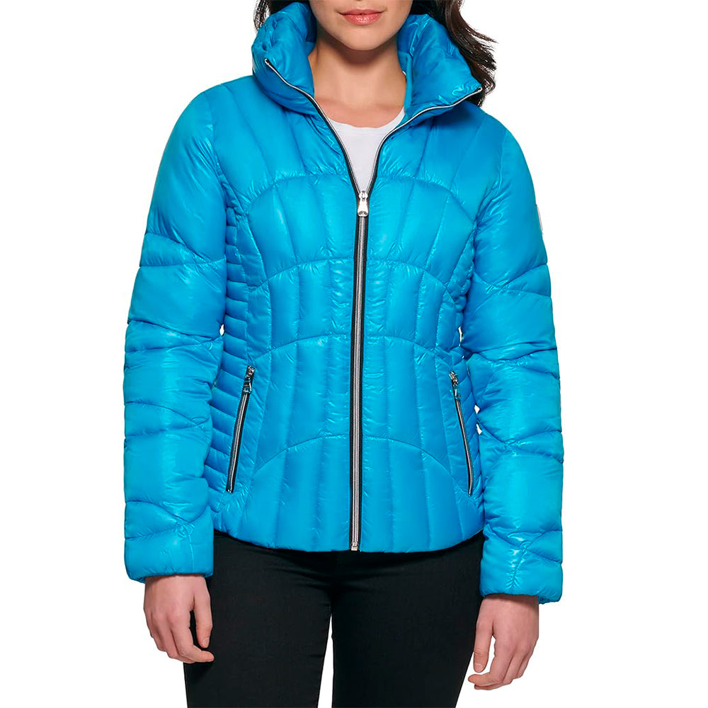 GUESS Fall Puffer Quilted Mujer Cielo