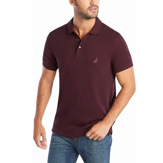 S, NAUTICA Slim Fit Cotton - Burgundy