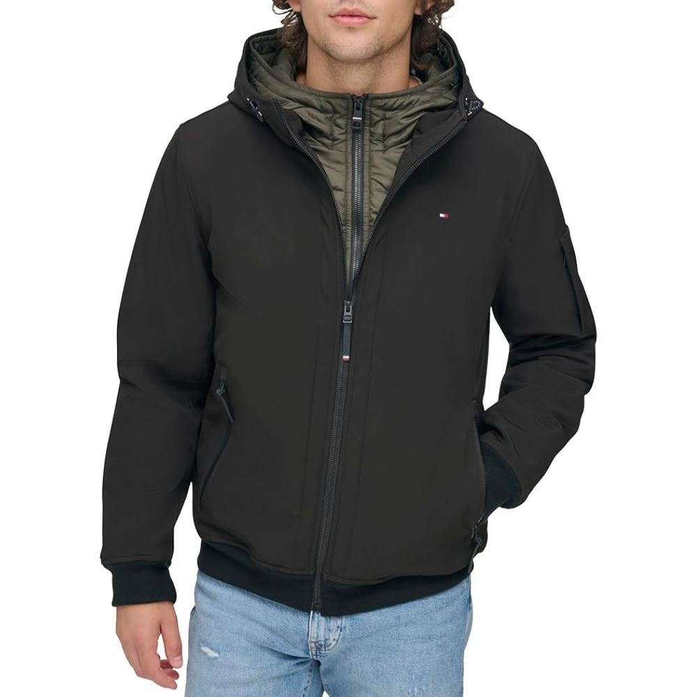 Casaca TOMMY HILFIGER Activo Softshell Bomber - Negro