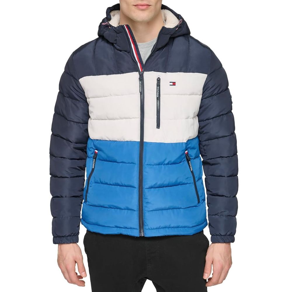 Casaca TOMMY HILFIGER Sherpa Acolchada - Tricolor Azul