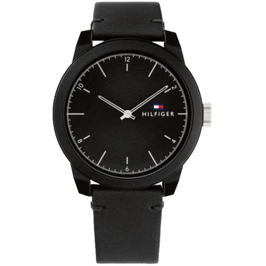 RELOJ TOMMY HILFIGER TR90 1710542 CUERO 42 MM - NEGRO