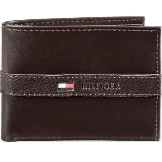 Billetera TOMMY HILFIGER Cuero Delgada - Marrón Oscuro
