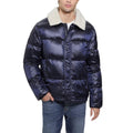 Casaca Guess Puffer Cuello Sherpa - Azul