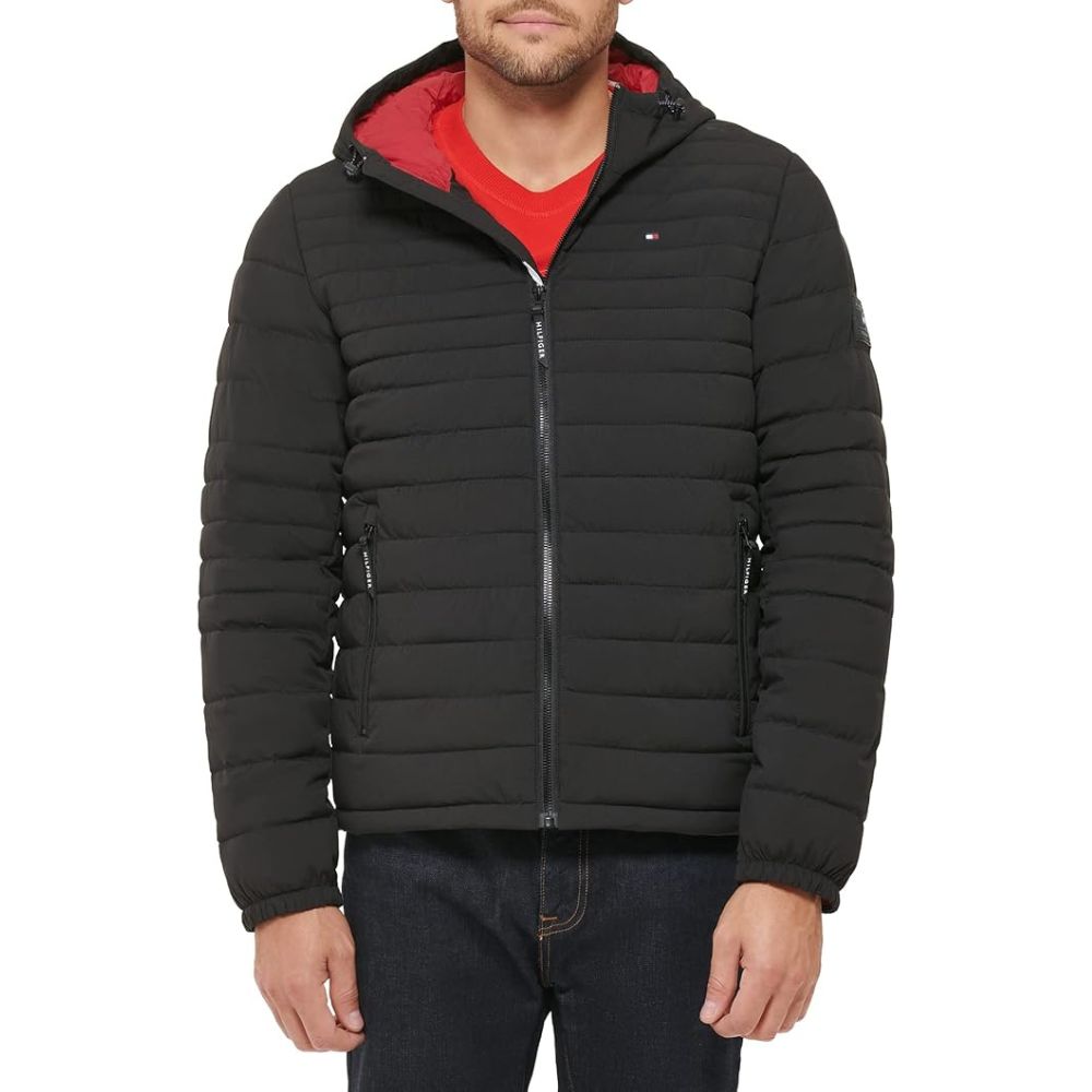 Casaca TOMMY HILFIGER Strech Hooded Packable - Negro