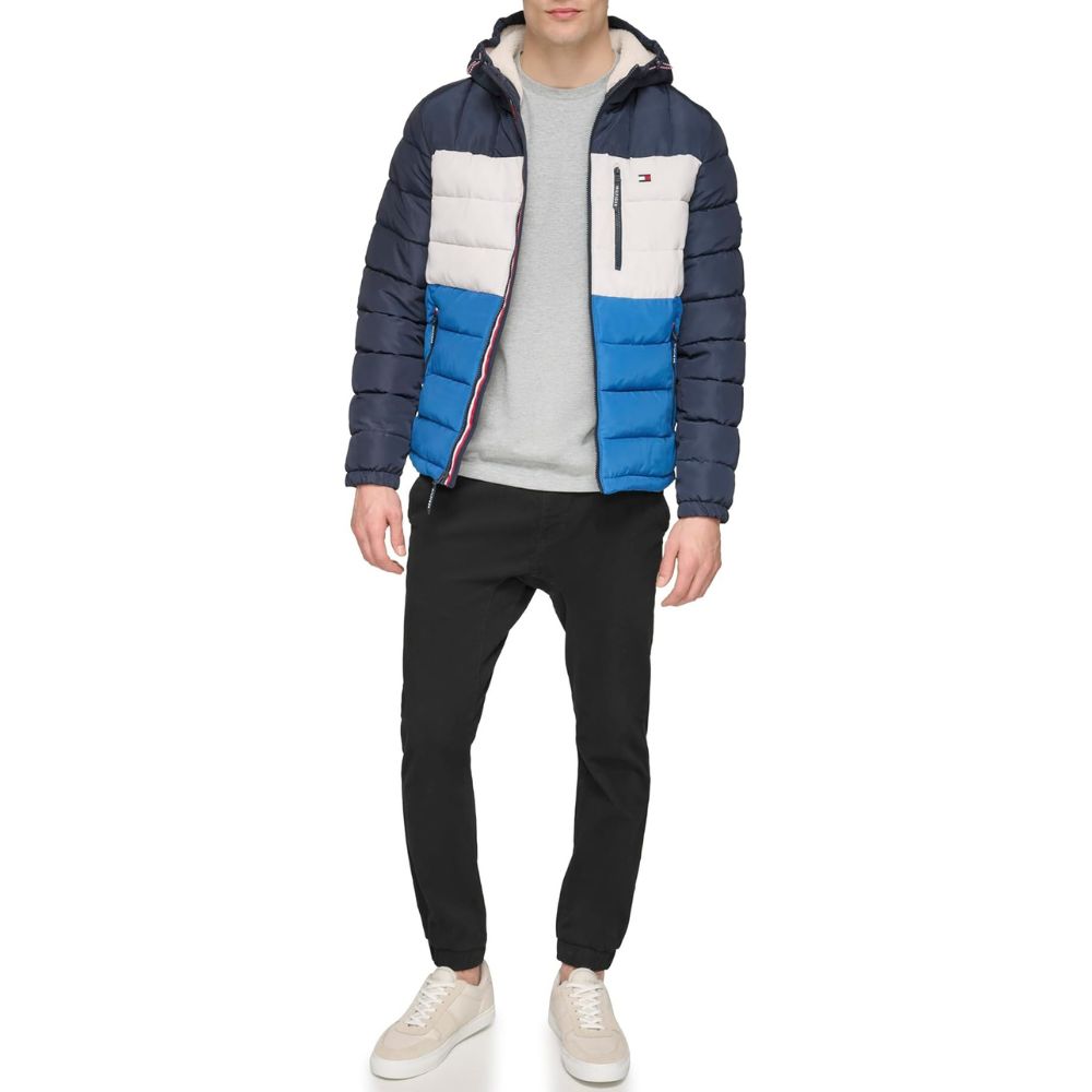 Casaca TOMMY HILFIGER Sherpa Acolchada - Tricolor Azul