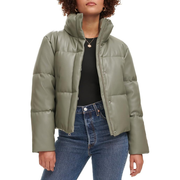 Casacas LEVI'S Puffer Mujer Cuero - Verde Claro