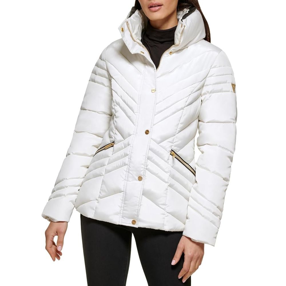 Casaca Guess Puffer Acolchada - Blanca