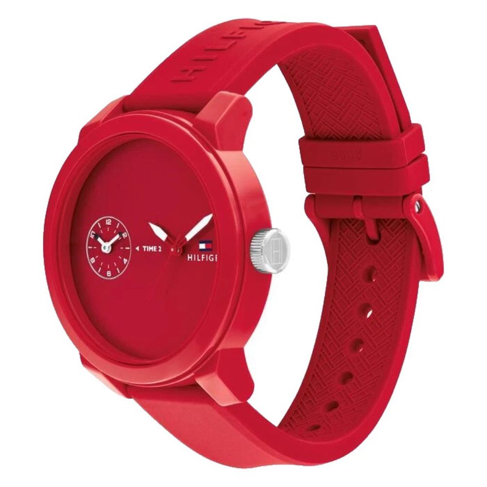RELOJ TOMMY HILFIGER 1791323 CORREA SILICONA - ROJO