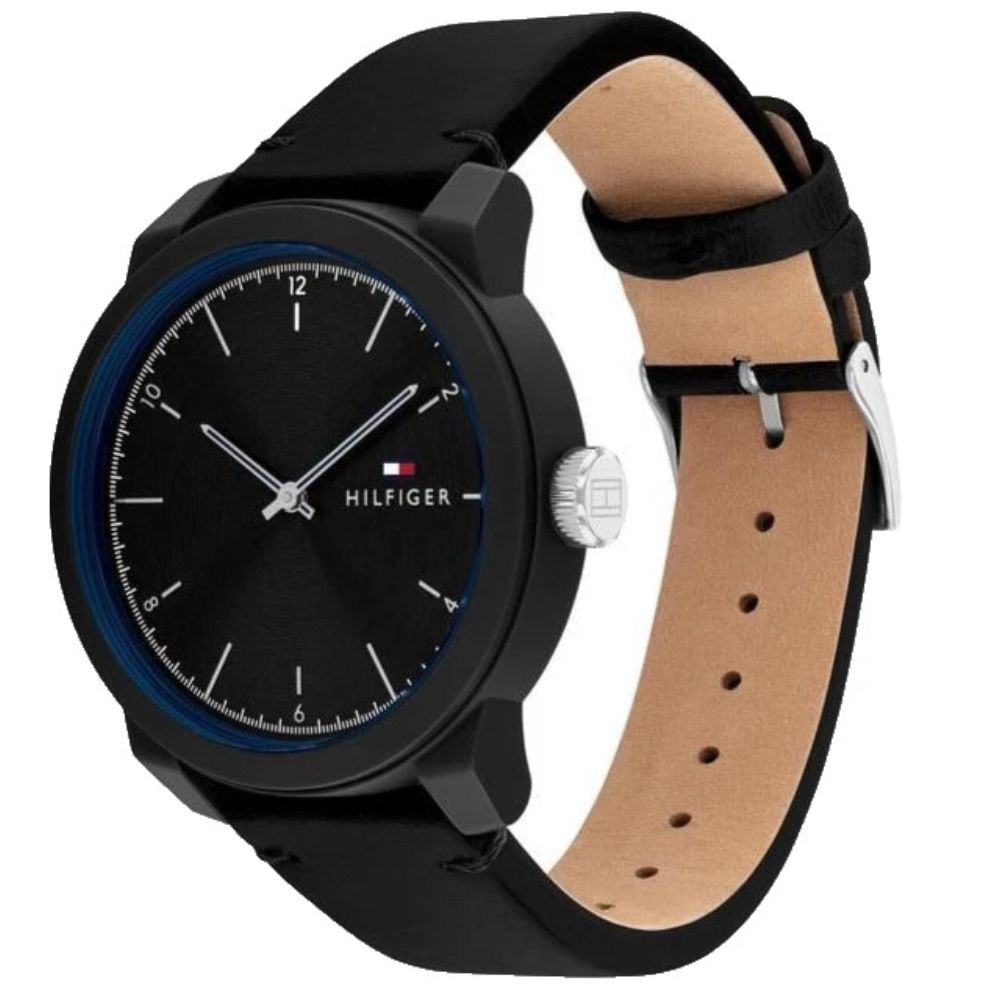 RELOJ TOMMY HILFIGER TR90 1710542 CUERO 42 MM - NEGRO