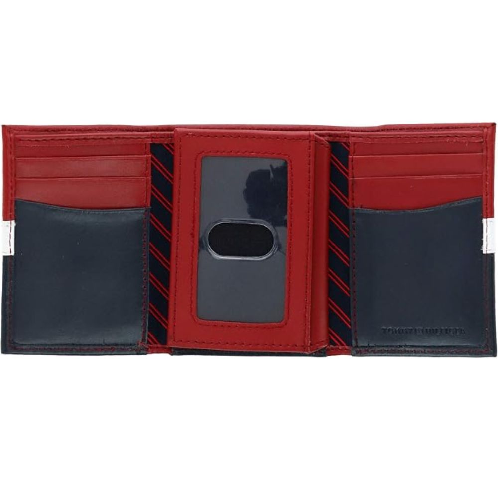 Billetera TOMMY HILFIGER Cuero Trifold RFID - Rojo/Navy
