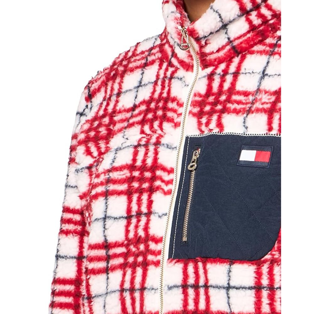 Casaca Tommy Hilfiger Sherpa Polar - Rojo Rayas
