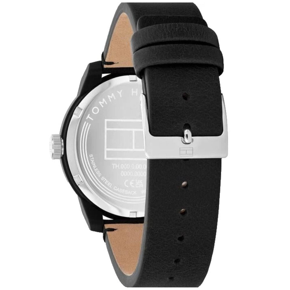 RELOJ TOMMY HILFIGER TR90 1710542 CUERO 42 MM - NEGRO