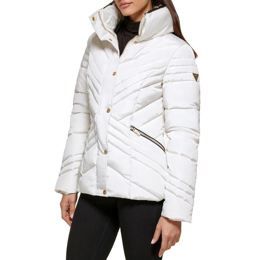 Casaca Guess Puffer Acolchada - Blanca