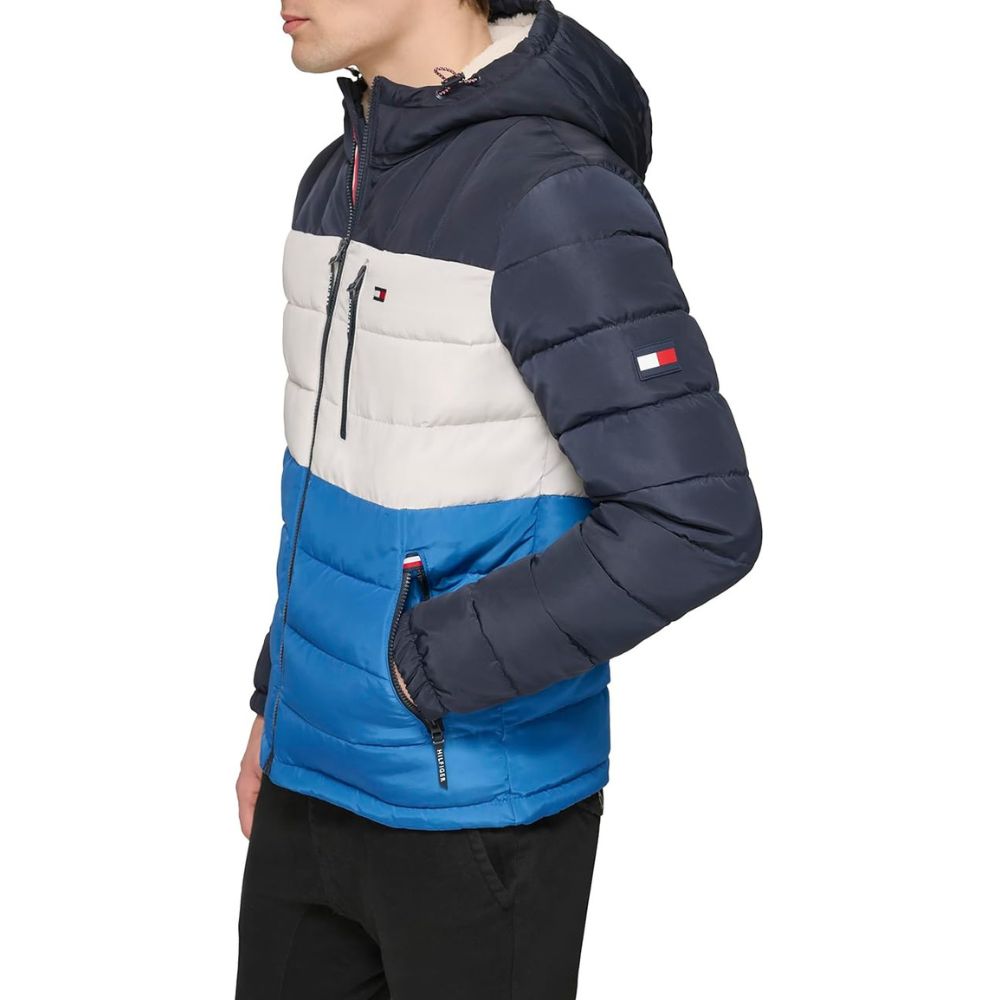 Casaca TOMMY HILFIGER Sherpa Acolchada - Tricolor Azul