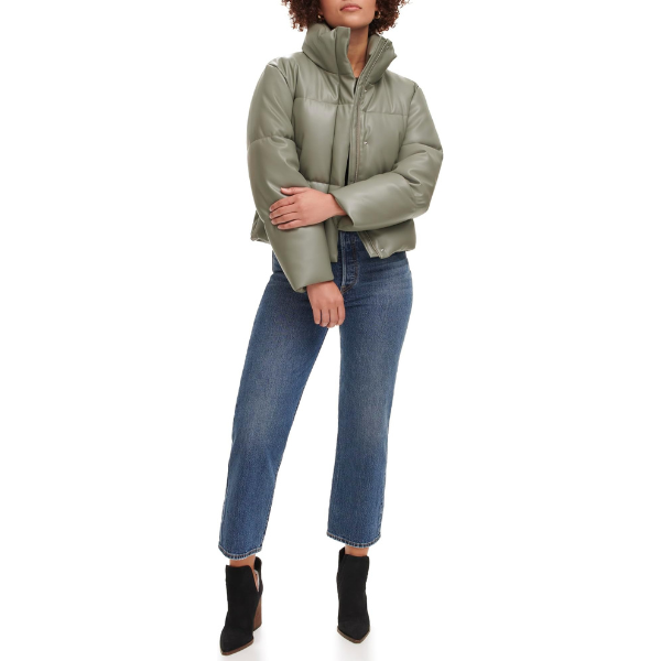 Casacas LEVI'S Puffer Mujer Cuero - Verde Claro