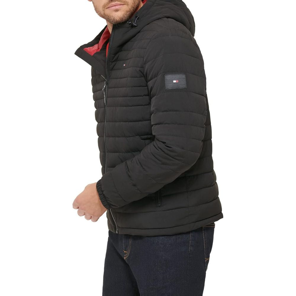 Casaca TOMMY HILFIGER Strech Hooded Packable - Negro