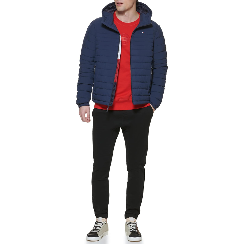 Casaca TOMMY HILFIGER Hooded Packable Azul