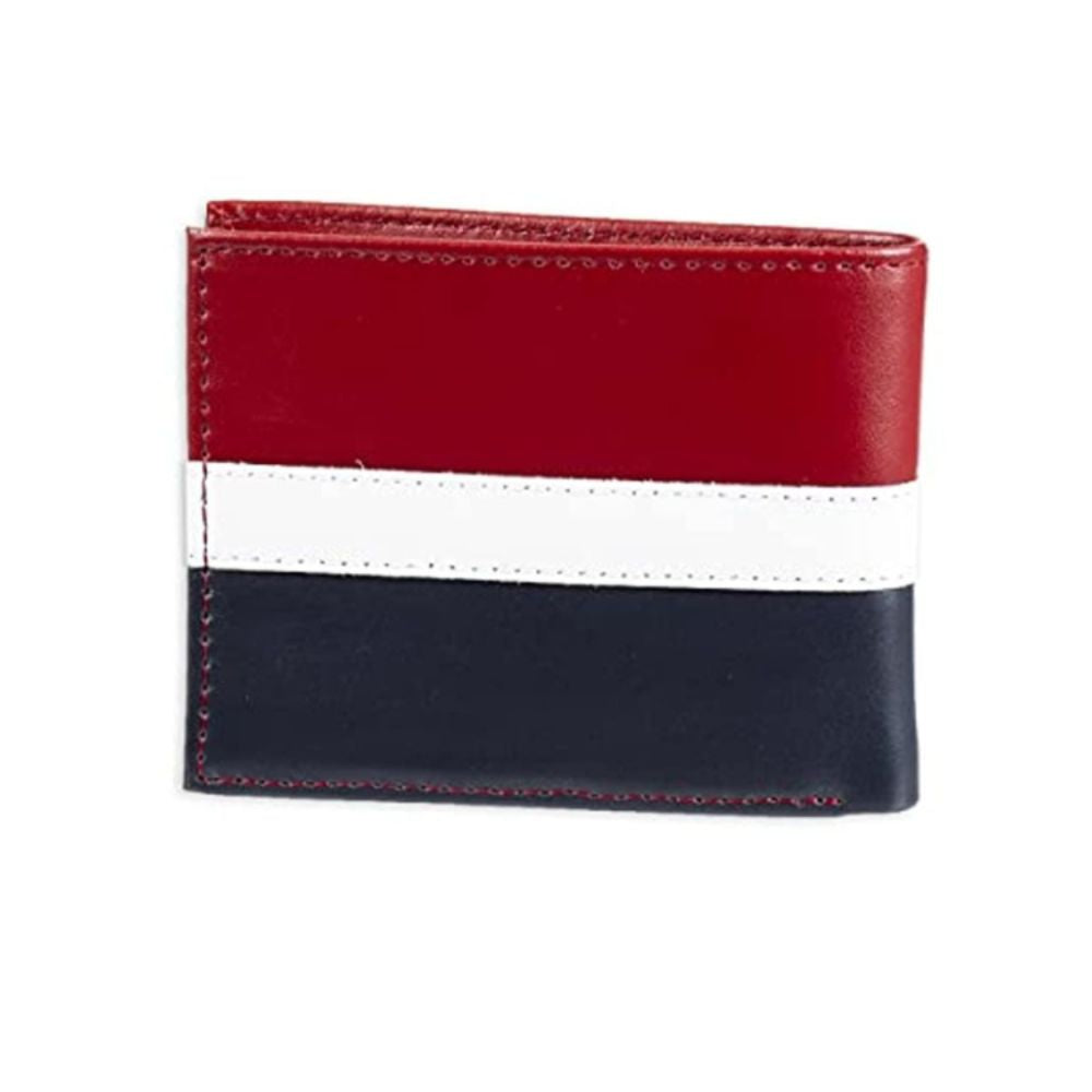 Billetera TOMMY HILFIGER Cuero Delgada RFID - Rojo/Navy