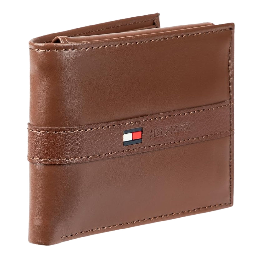 TOMMY HILFIGER Billetera Cuero Delgada - Marron Claro