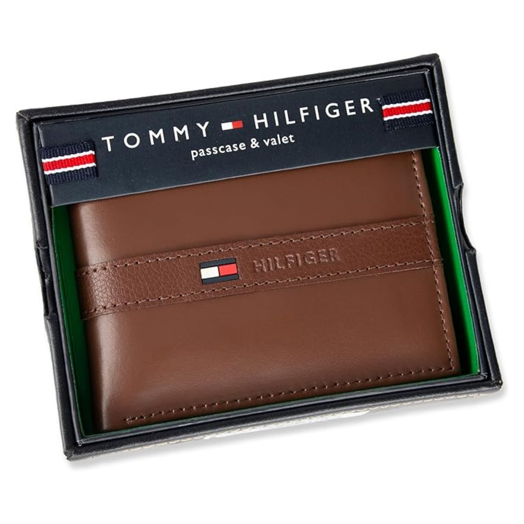 TOMMY HILFIGER Billetera Cuero Delgada - Marron Claro