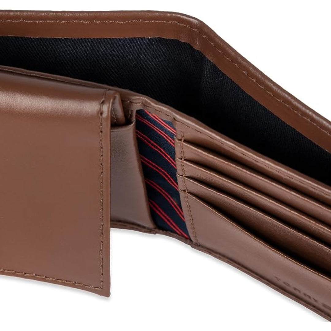 TOMMY HILFIGER Billetera Cuero Delgada - Marron Claro