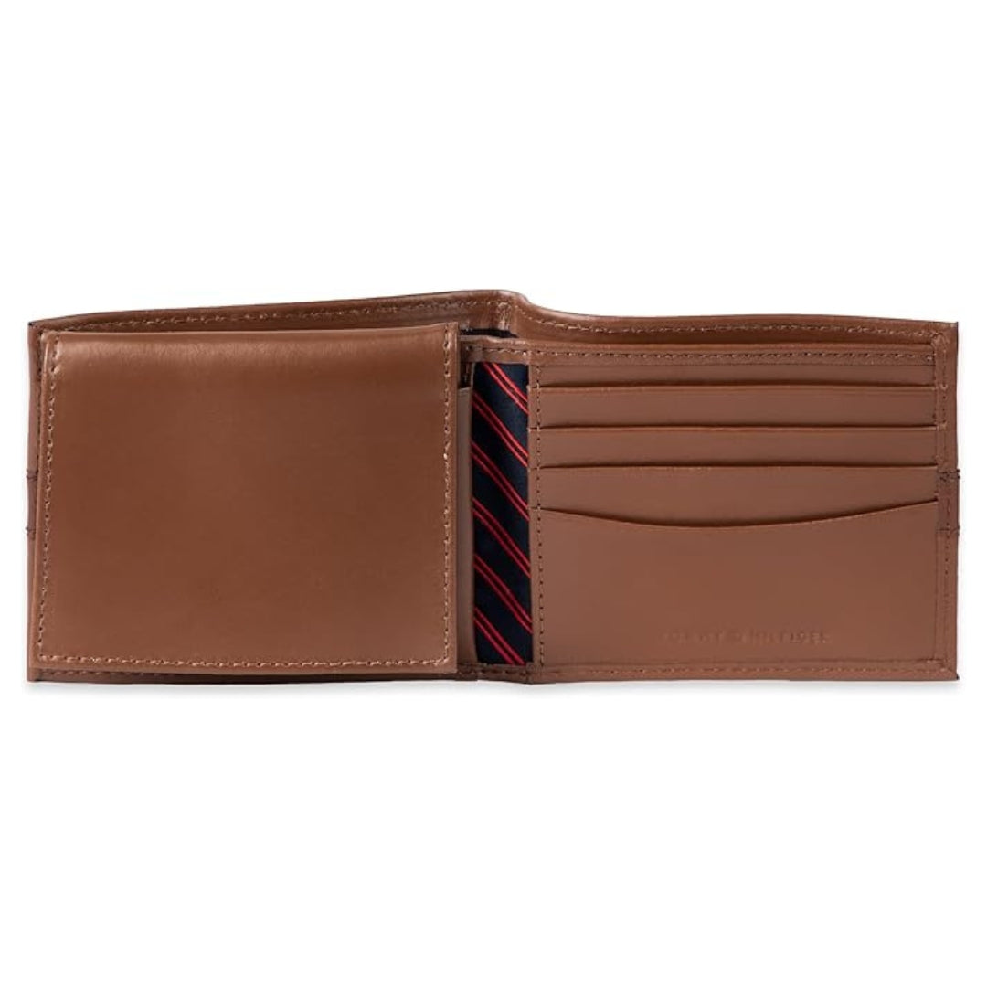 TOMMY HILFIGER Billetera Cuero Delgada - Marron Claro