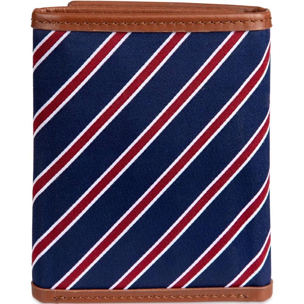 Billetera TOMMY HILFIGER Triple Pliegue Tela - Marrón Rayas