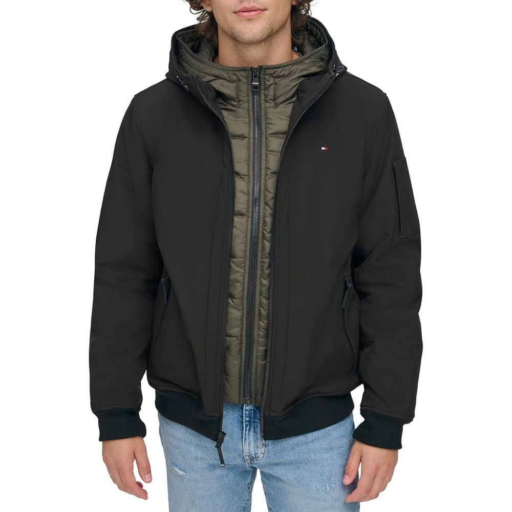 Casaca TOMMY HILFIGER Activo Softshell Bomber - Negro