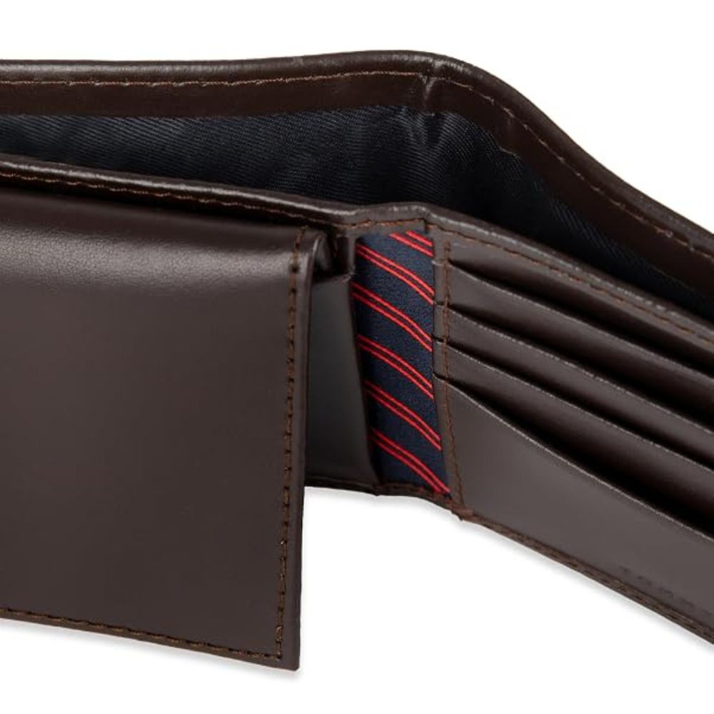 Billetera TOMMY HILFIGER Cuero Delgada - Marrón Oscuro