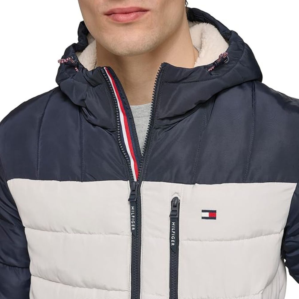 Casaca TOMMY HILFIGER Sherpa Acolchada - Tricolor Azul
