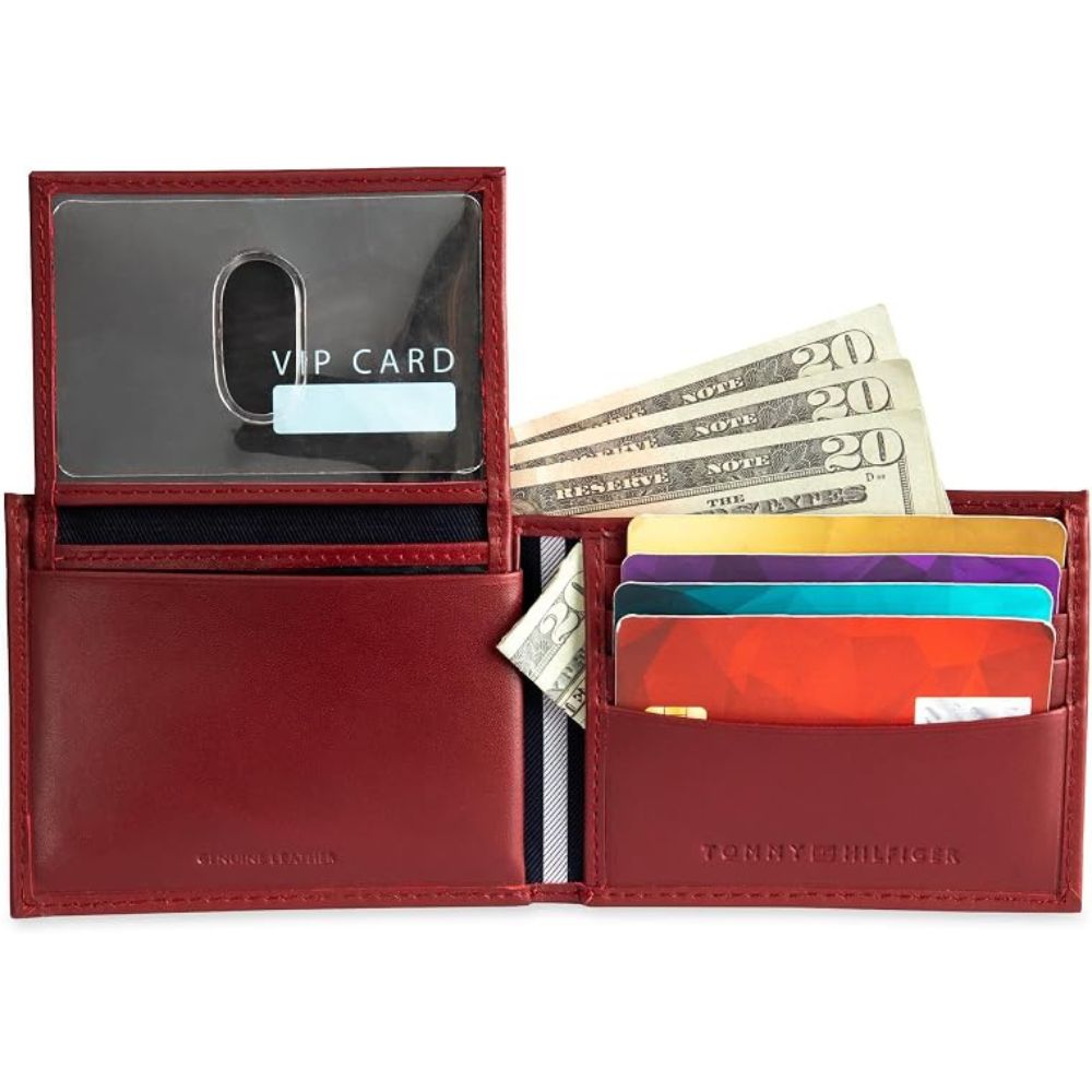 Billetera TOMMY HILFIGER Cuero Tarjetero - Rojo