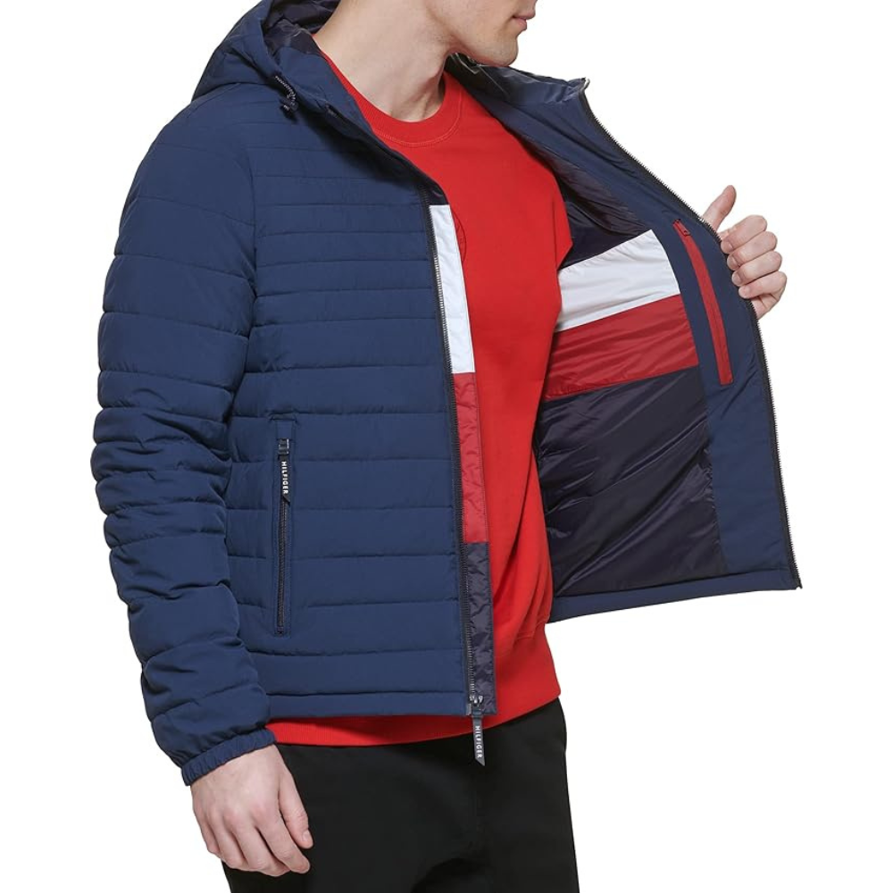 Casaca TOMMY HILFIGER Hooded Packable Azul