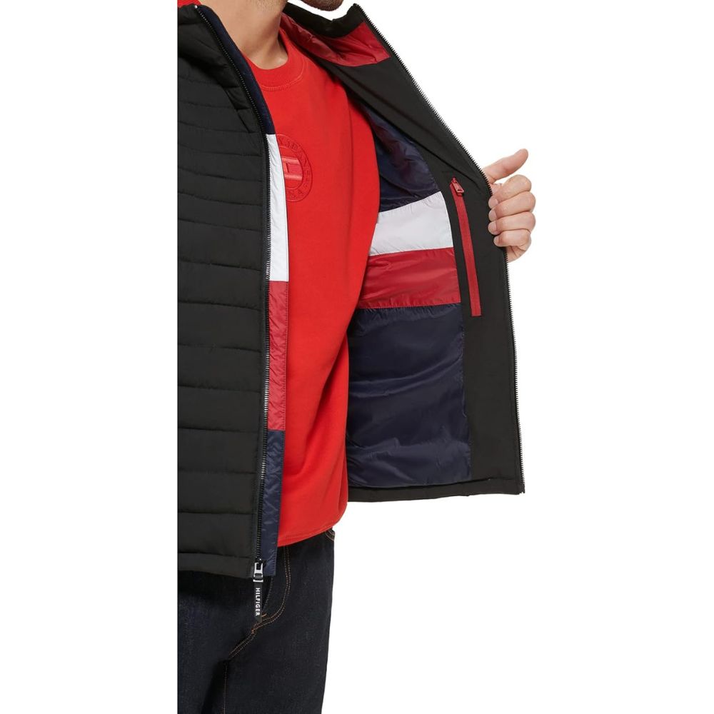 Casaca TOMMY HILFIGER Strech Hooded Packable - Negro