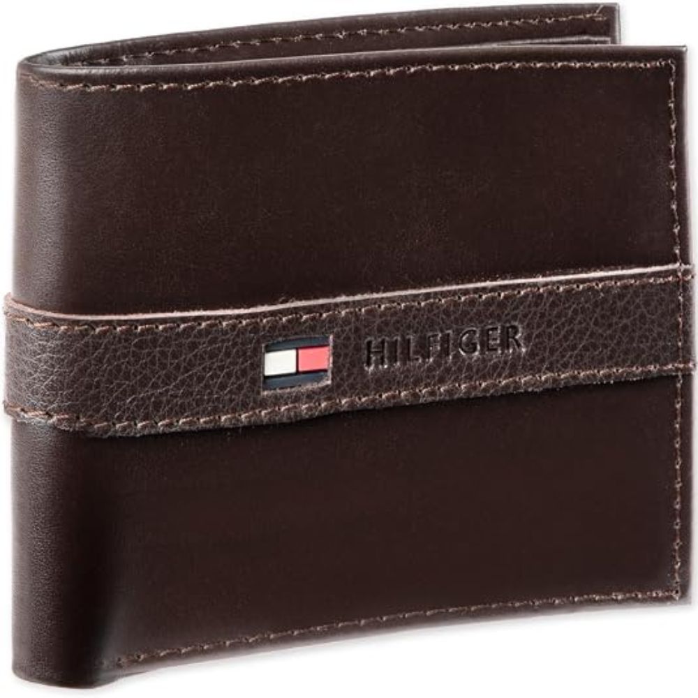 Billetera TOMMY HILFIGER Cuero Delgada - Marrón Oscuro