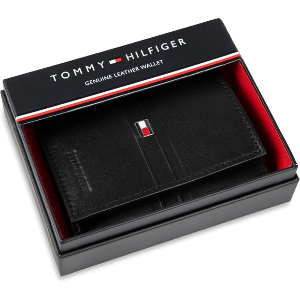 Billetera TOMMY HILFIGER Triple Pliegue - Negro