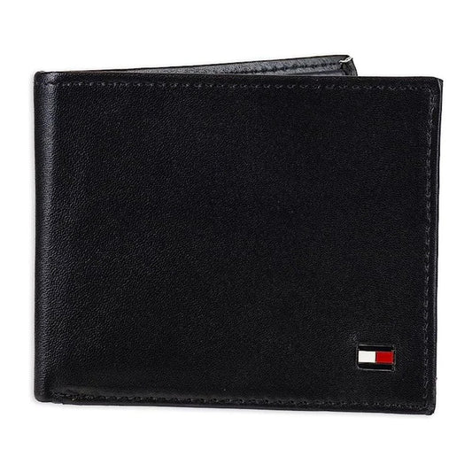 TOMMY HILFIGER Billetera Cuero Delgada RFID - Dark Black