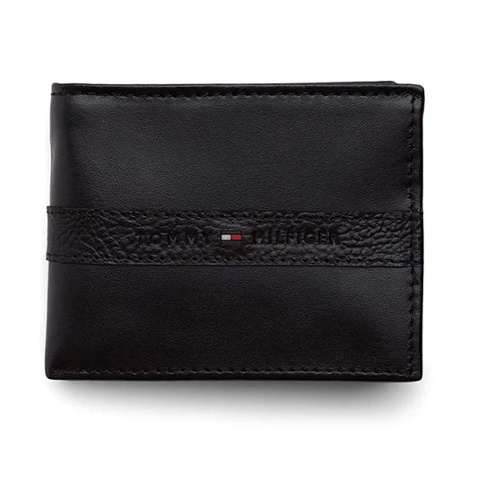 TOMMY HILFIGER Billetera Plegable Delgada - Negro Profundo