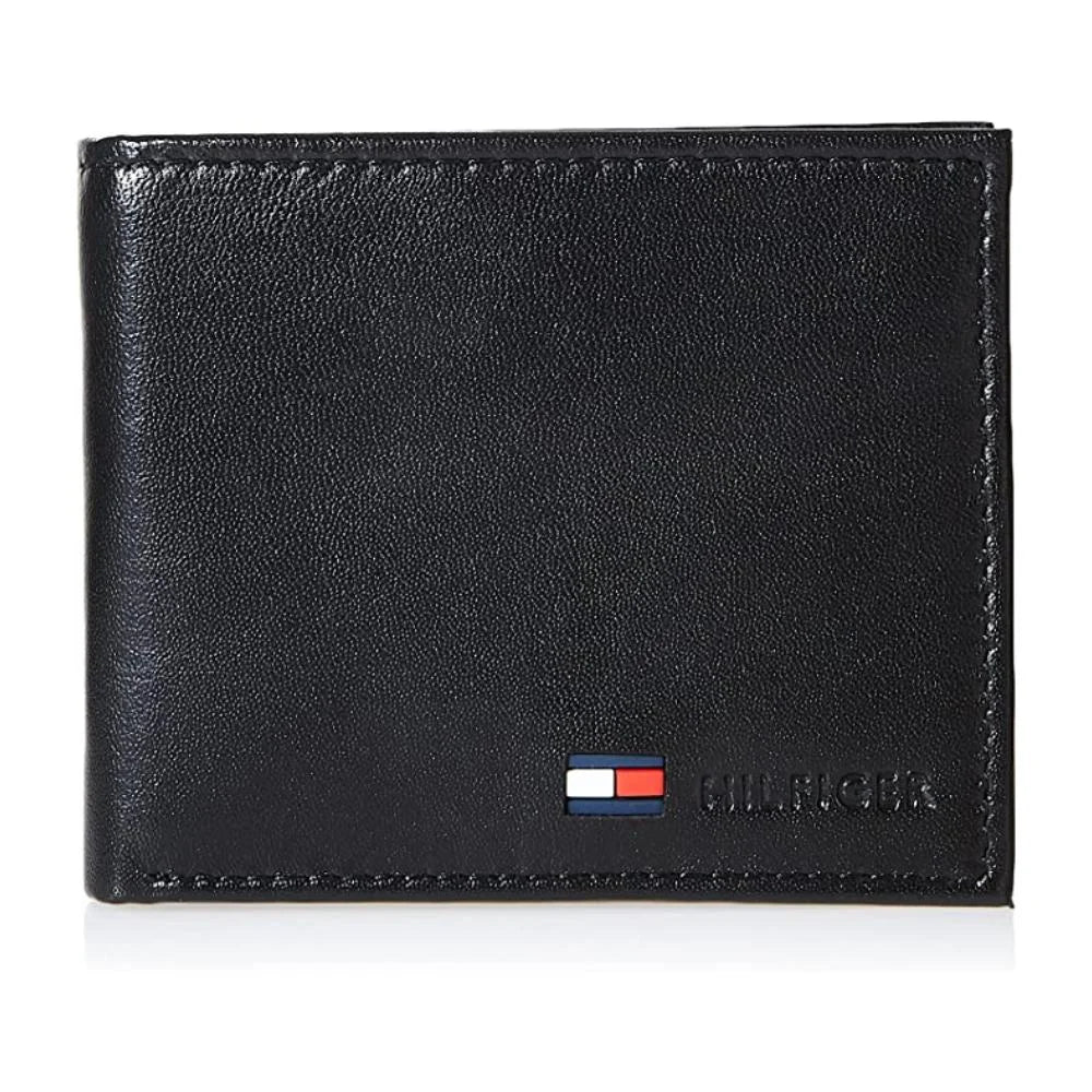 TOMMY HILFIGER Billetera Cuero Plegable - Negro con monedero