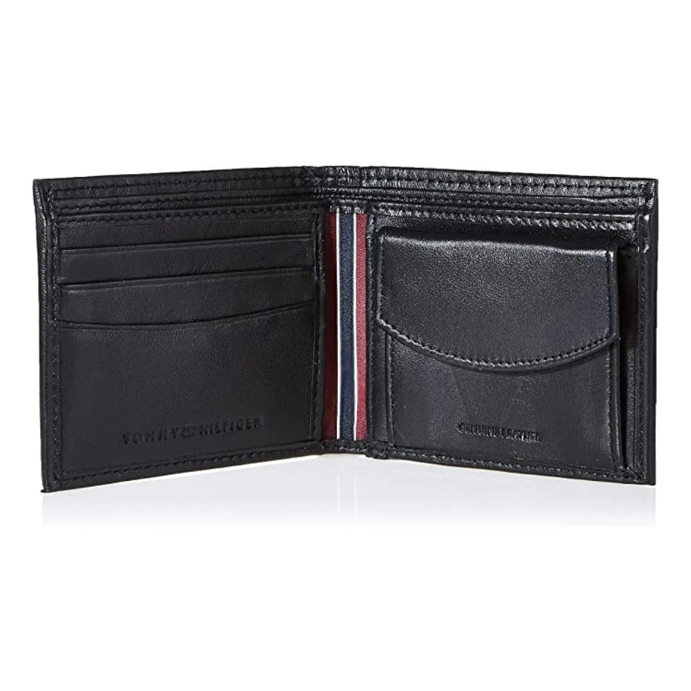 TOMMY HILFIGER Billetera Cuero Plegable - Negro con monedero