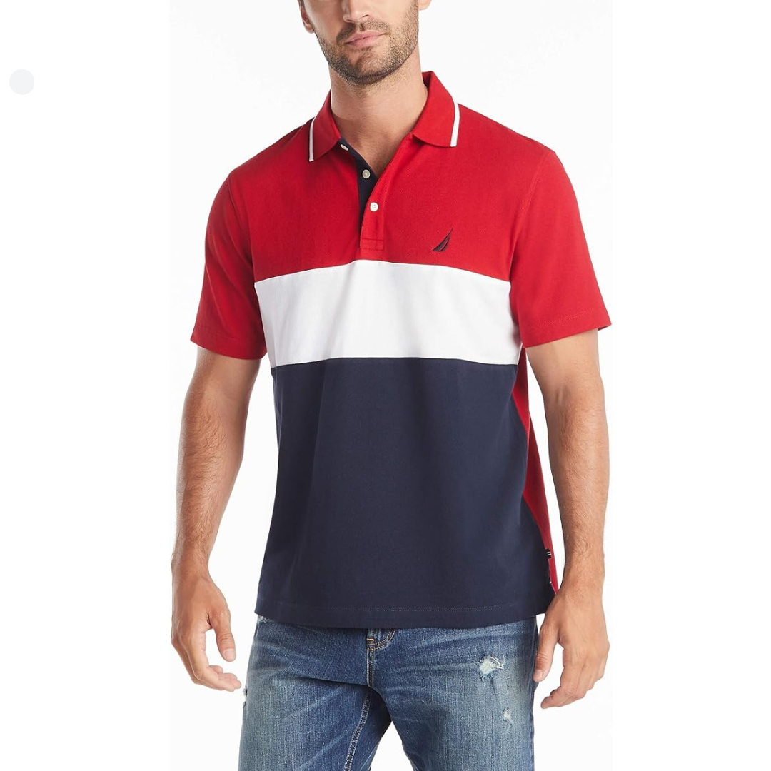 NAUTICA Polo Camisero - Rojo/Azul