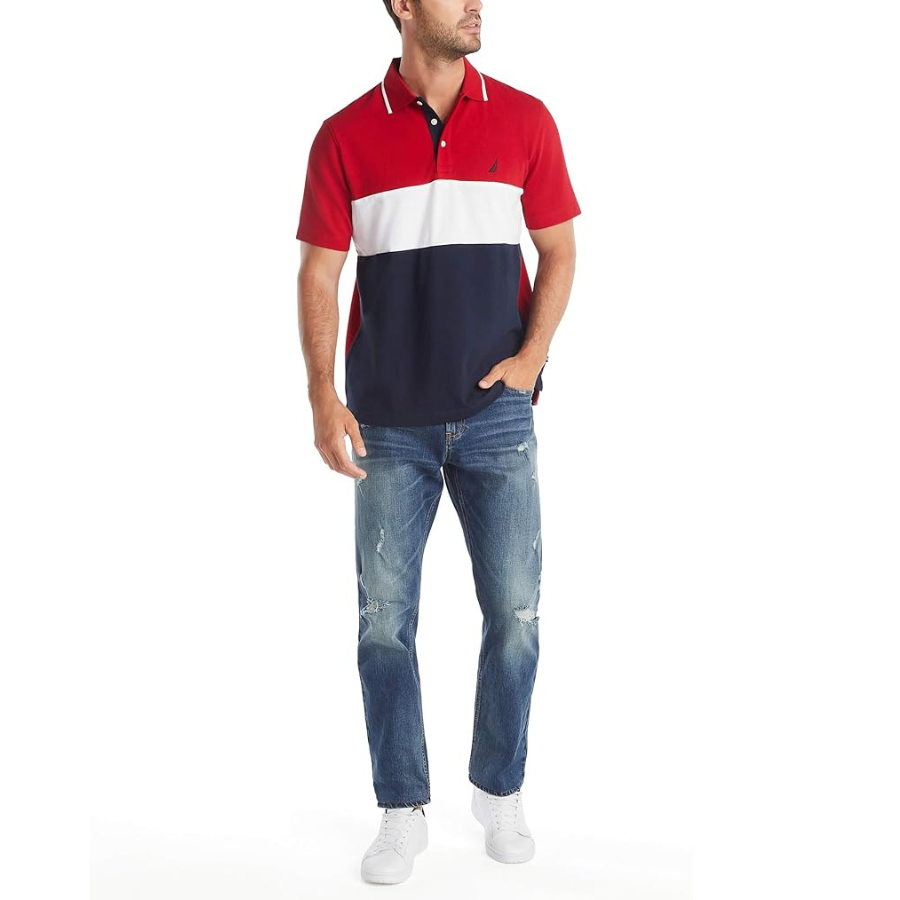 NAUTICA Polo Camisero - Rojo/Azul
