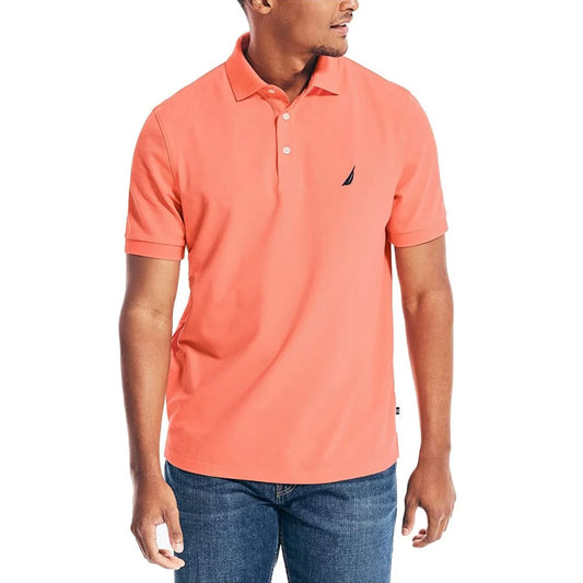 M, NAUTICA Sleeve Solid Pique - Coral