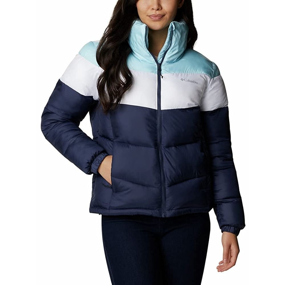 XS, COLUMBIA Puffect Jacket Mujer - Nocturnal/White/Spring Blue
